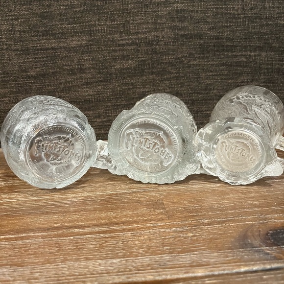 VTG 1993 McDonald's Flintstones RocDonalds 3D Glass Mugs Cups Lot 3 - Picture 2 of 12